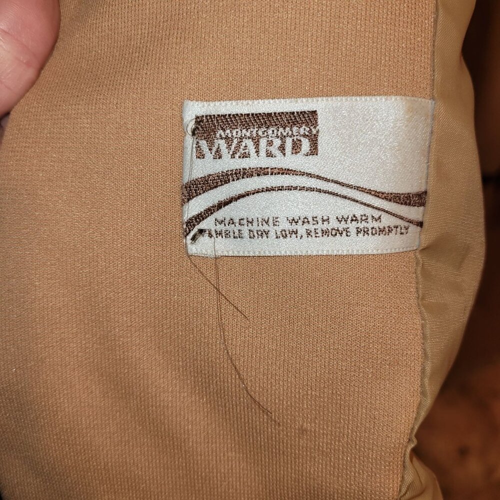 Vintage Montgomery Ward 1970s Women's Small Camel Color Coat A-line Collared - Picture 5 of 10